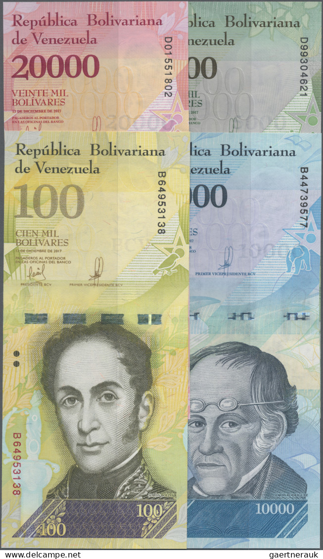 Venezuela: Banco Central De Venezuela, Lot With 12 Banknotes, Series 2017, Compr - Venezuela