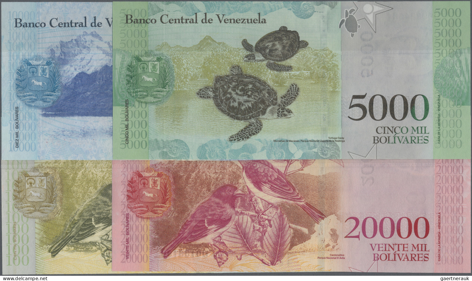 Venezuela: Banco Central De Venezuela, Lot With 12 Banknotes, Series 2017, Compr - Venezuela