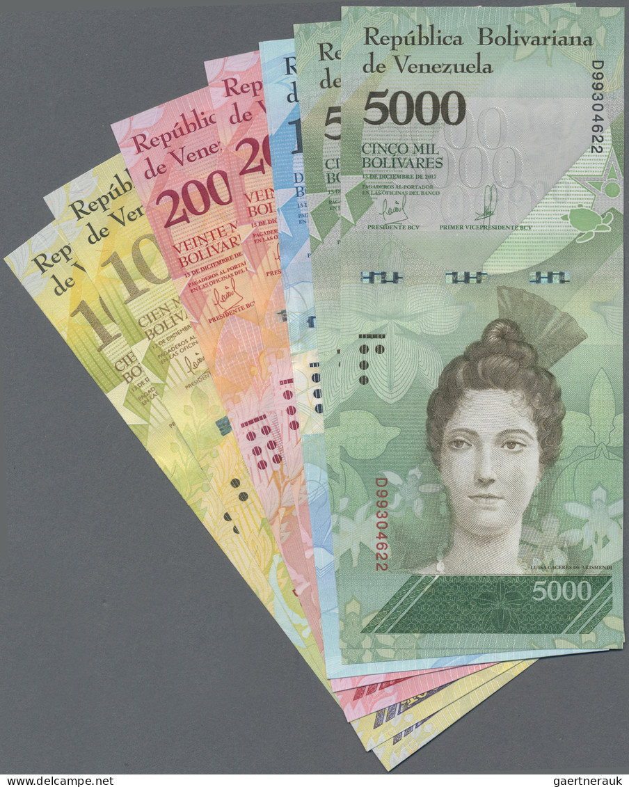 Venezuela: Banco Central De Venezuela, Lot With 12 Banknotes, Series 2017, Compr - Venezuela