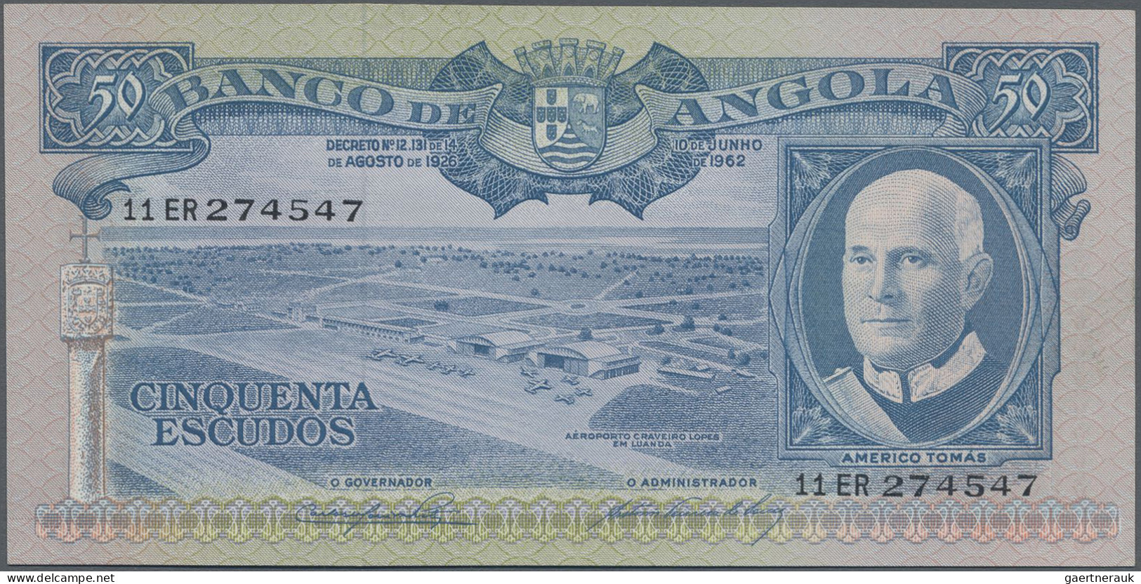 Worldwide: Set with 10 banknotes from all over the world, comprising Banco de An