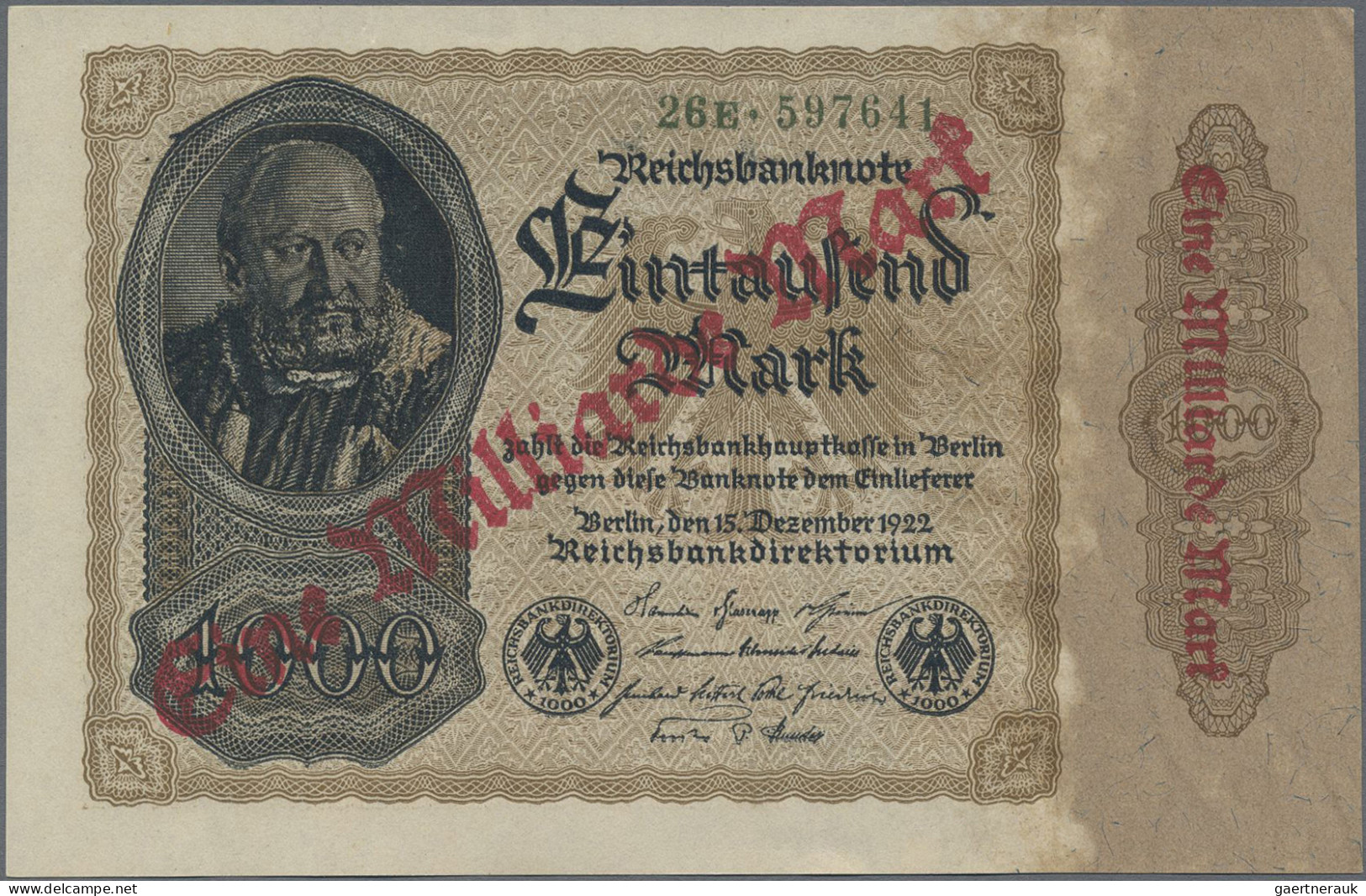 Deutschland - Deutsches Reich Bis 1945: Lot Mit 8 Reichsbanknoten 1 Milliarde Ma - Andere & Zonder Classificatie