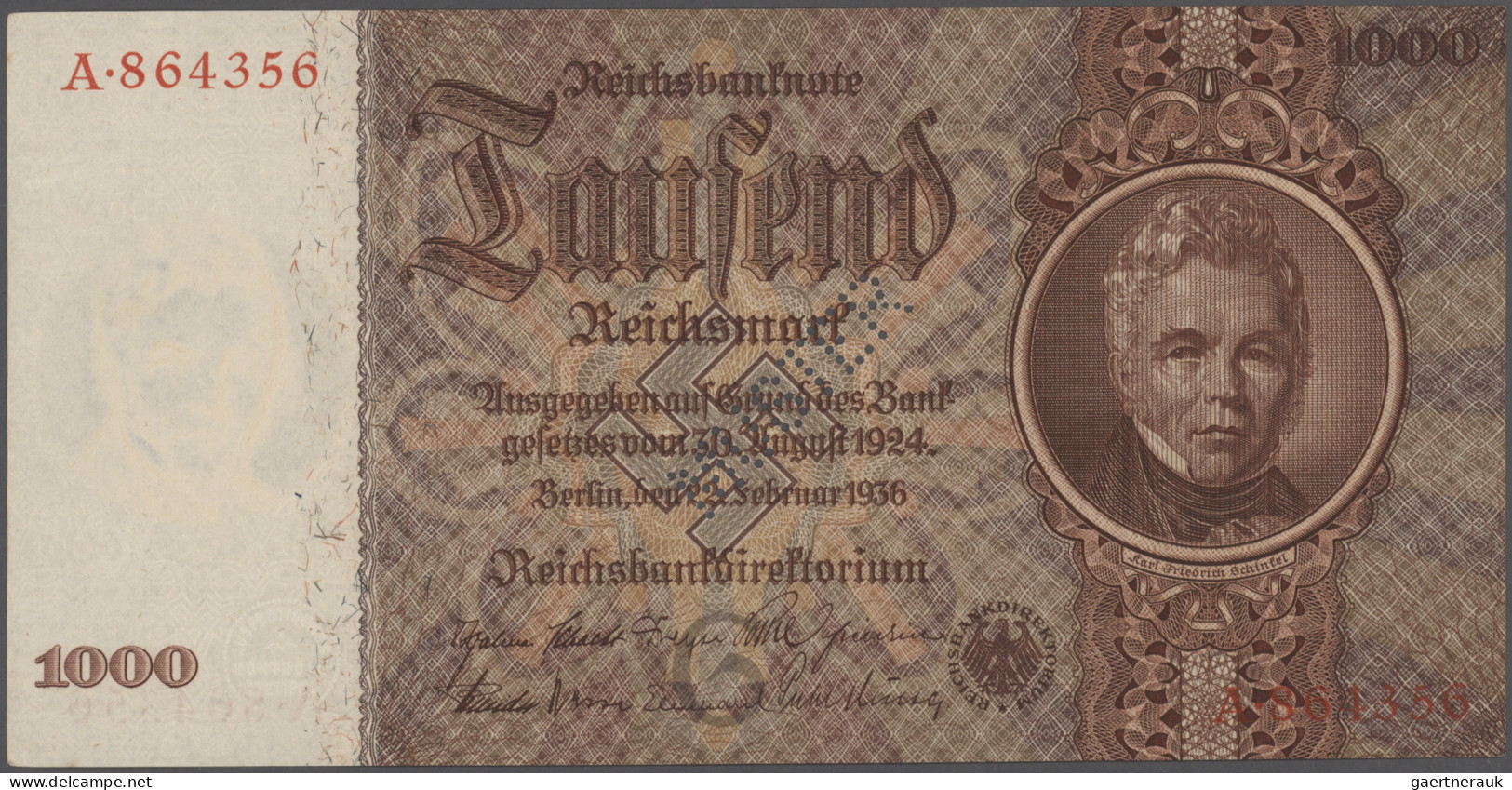 Deutschland - Deutsches Reich Bis 1945: Lot Mit 3 Muster-Noten Der Reichsbank 19 - Sonstige & Ohne Zuordnung