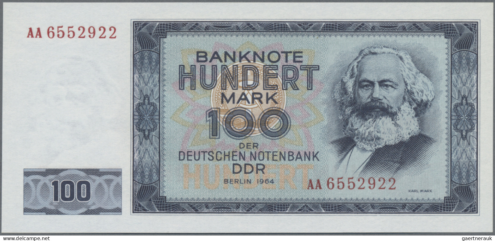 Deutschland - DDR: Deutsche Notenbank der DDR, 1964, Lot mit 6 Banknoten, dabei
