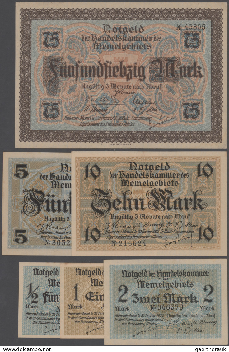 Deutschland - Nebengebiete Deutsches Reich: Memel, Notgeld Der Handelskammer, Lo - Andere & Zonder Classificatie