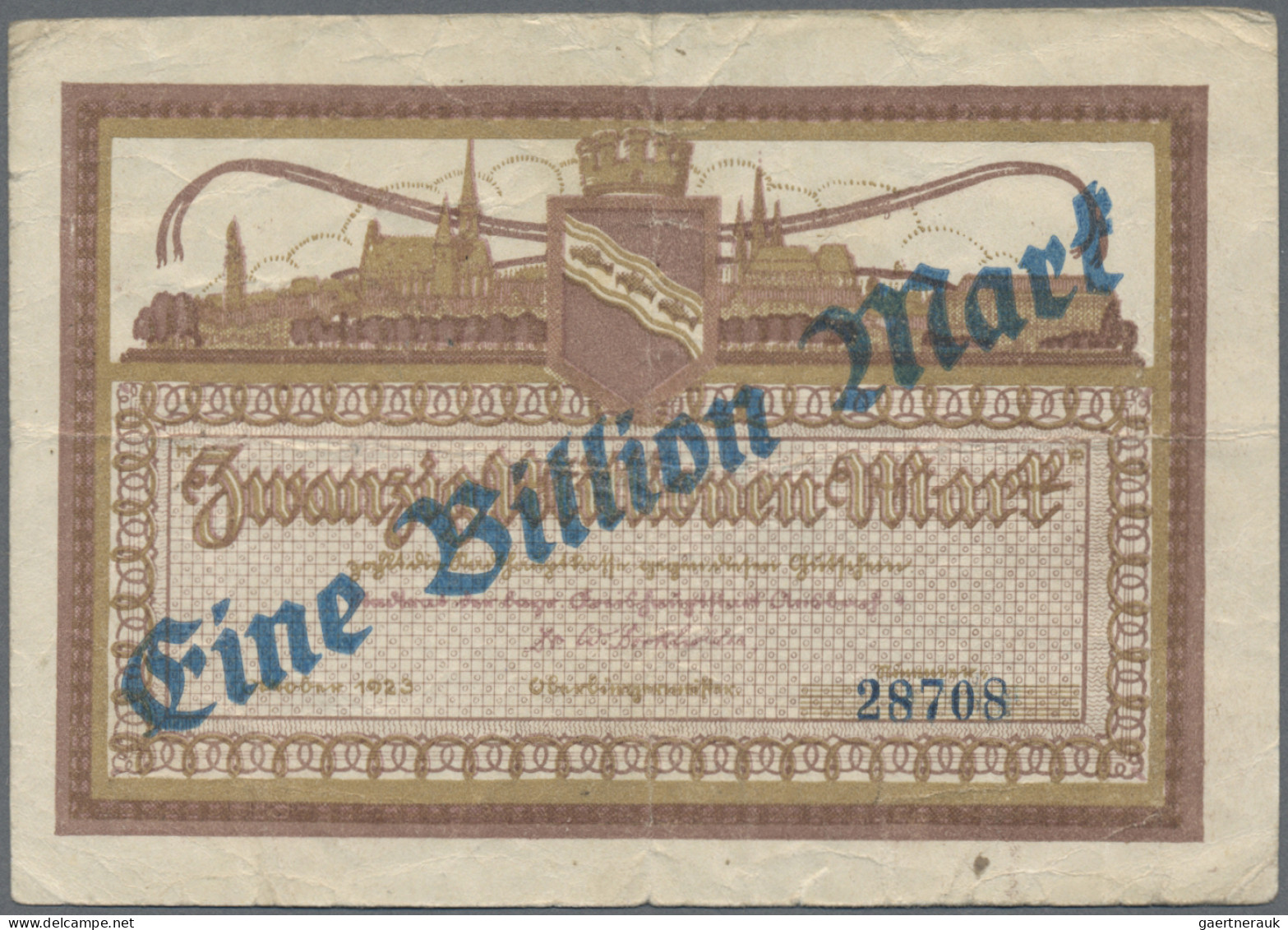 Deutschland - Notgeld - Bayern: Bayreuth, Stadt, 1 Mio. Mark, 17.8.1923, Erh. II - Lokale Ausgaben