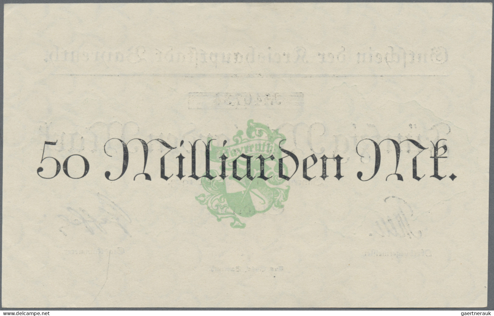 Deutschland - Notgeld - Bayern: Bayreuth, Stadt, 1 Mio. Mark, 17.8.1923, Erh. II