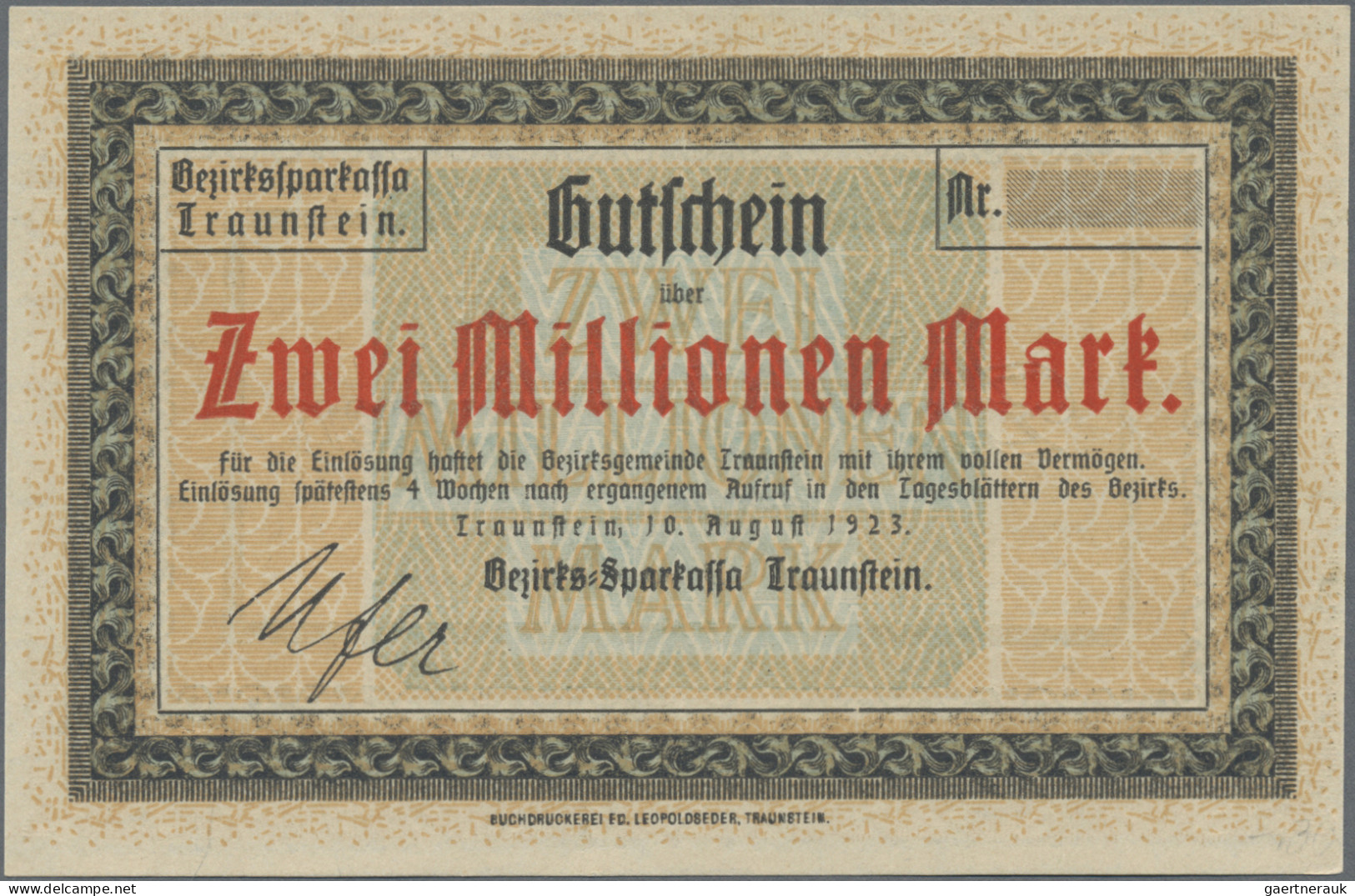 Deutschland - Notgeld - Bayern: Traunstein, Stadt, 10 Kleingeldscheine, 8 Großge - [11] Local Banknote Issues