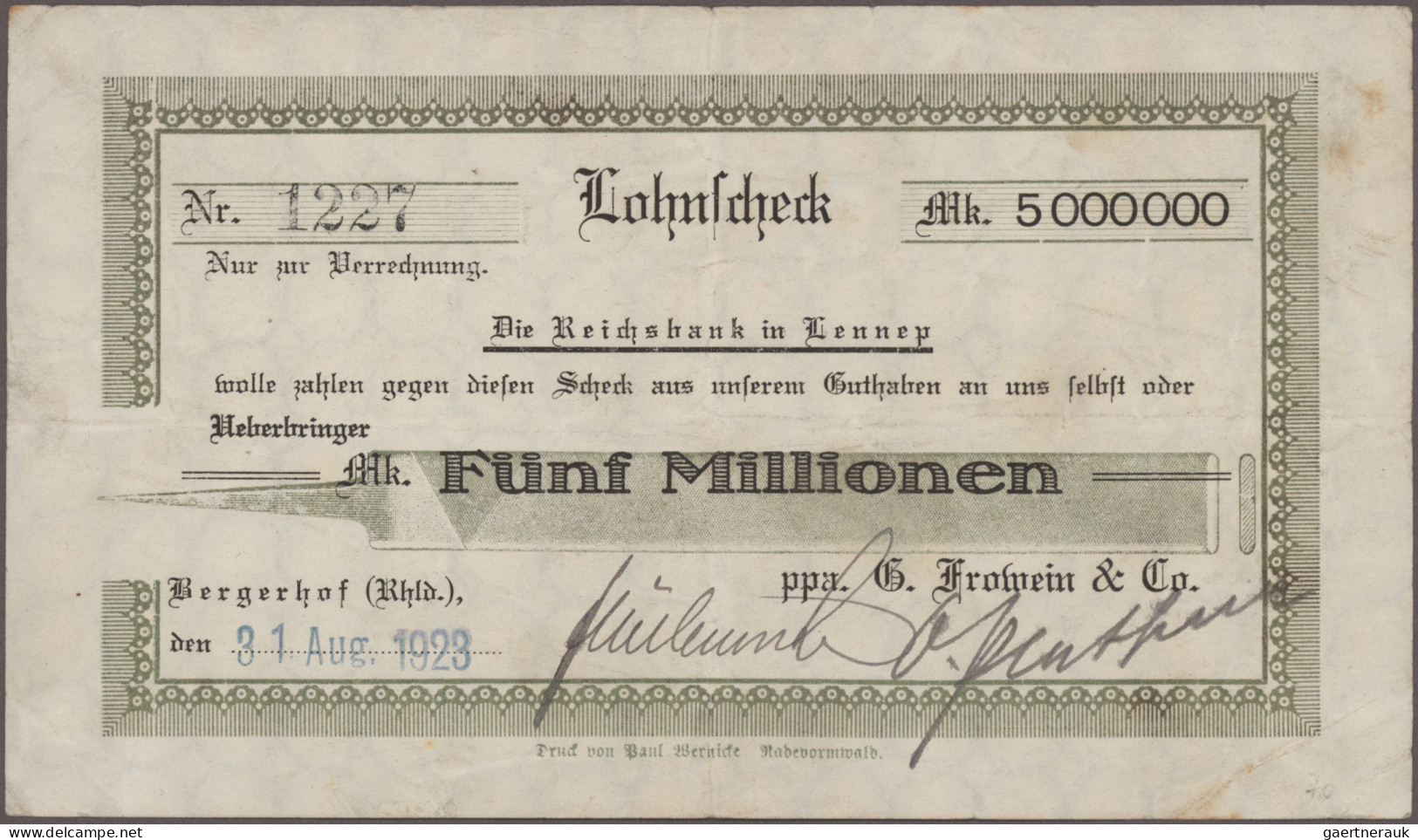 Deutschland - Notgeld - Rheinland: Nördliches Bergisches Land Von Burscheid Und - [11] Local Banknote Issues