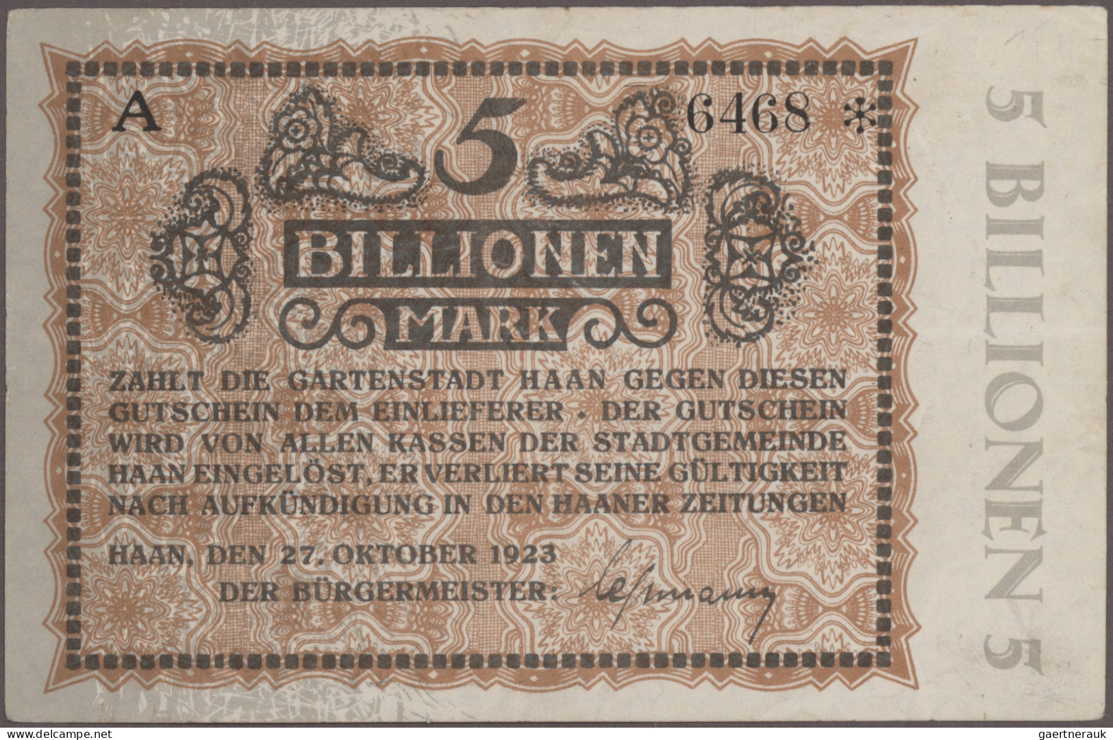 Deutschland - Notgeld - Rheinland: Nördliches Bergisches Land Von Burscheid Und - [11] Local Banknote Issues