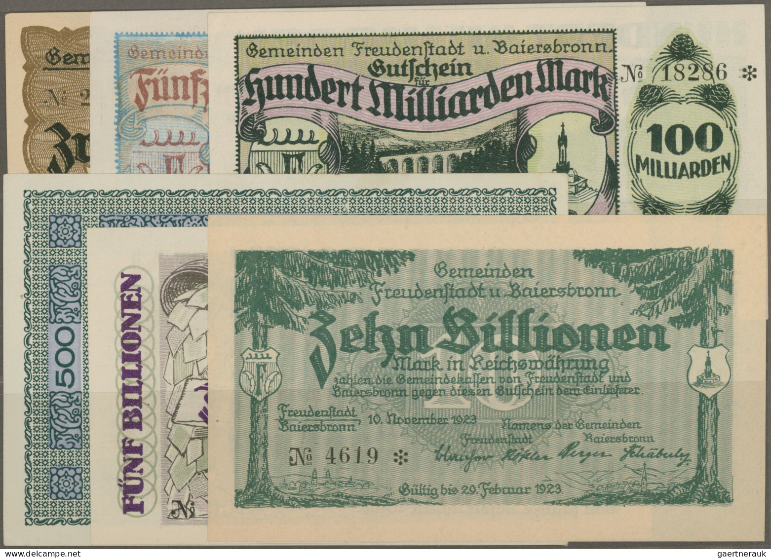 Deutschland - Notgeld - Württemberg: Freudenstadt Und Baiersbronn, Stadtgemeinde - [11] Local Banknote Issues