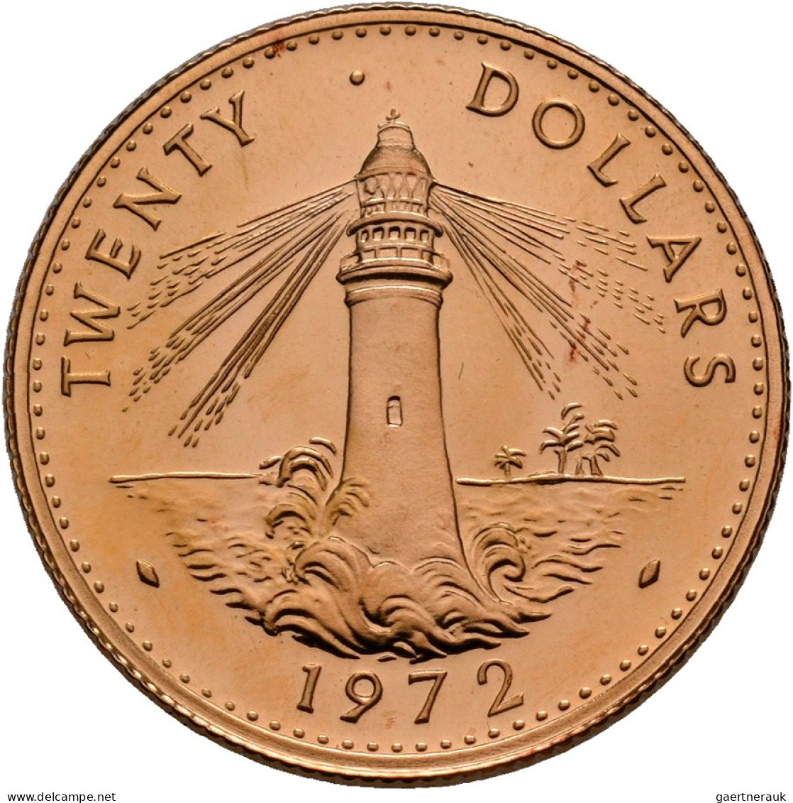Bahamas - Anlagegold: Gold-Set 1972 mit 4 Goldmünzen: 100 Dollars, 50 Dollars, 2