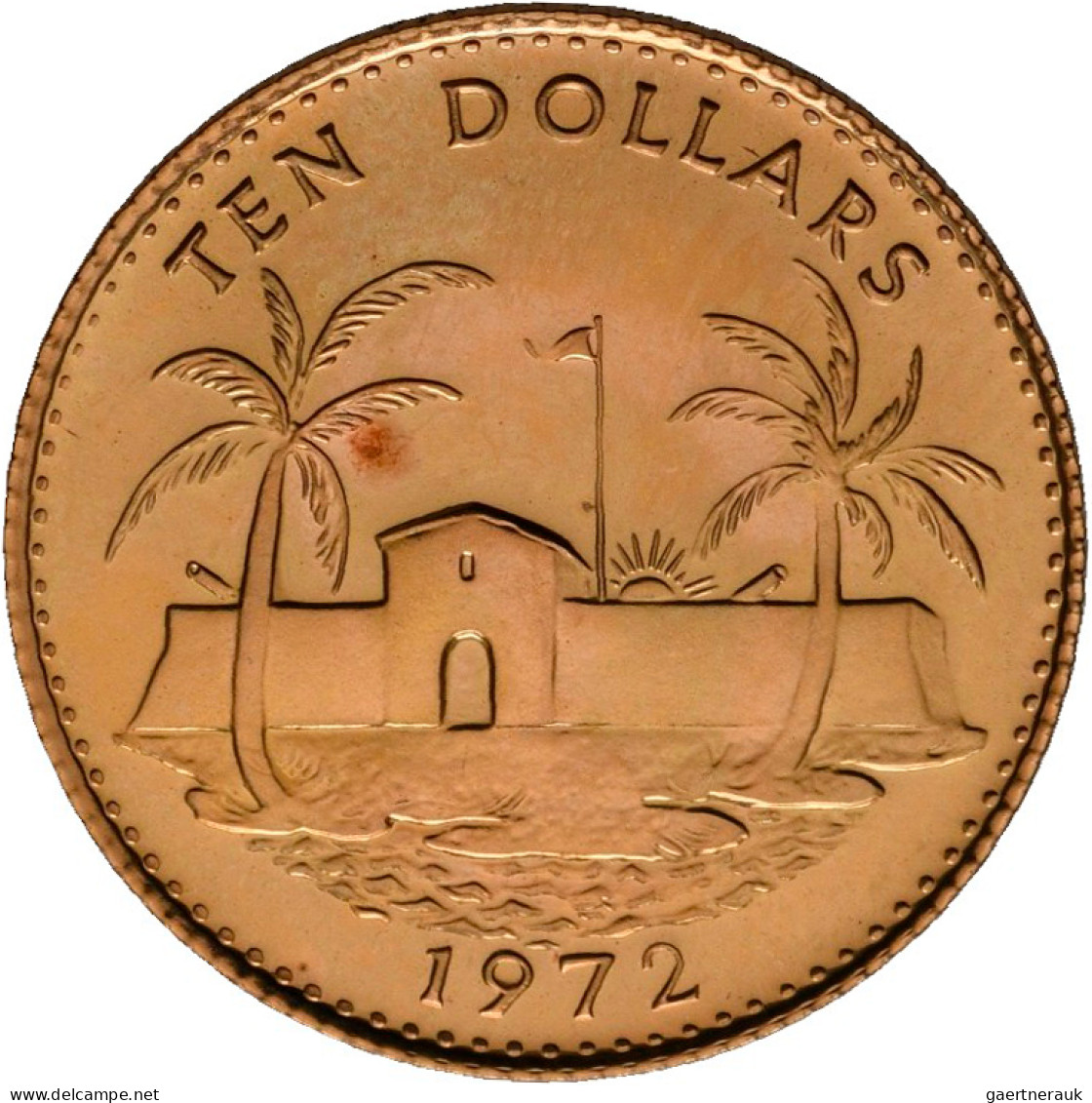 Bahamas - Anlagegold: Gold-Set 1972 mit 4 Goldmünzen: 100 Dollars, 50 Dollars, 2