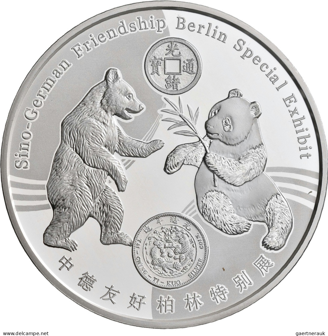 China - Volksrepublik: China Panda 1 OZ Sonderausgabe World Money Fair Berlin 20 - China