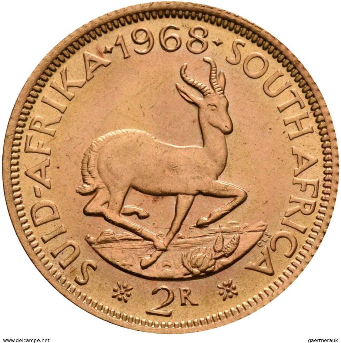 Südafrika - Anlagegold: Lot 2 Goldmünzen: 2 Rand 1968 + 1969, KM# 64, Friedberg - Sud Africa