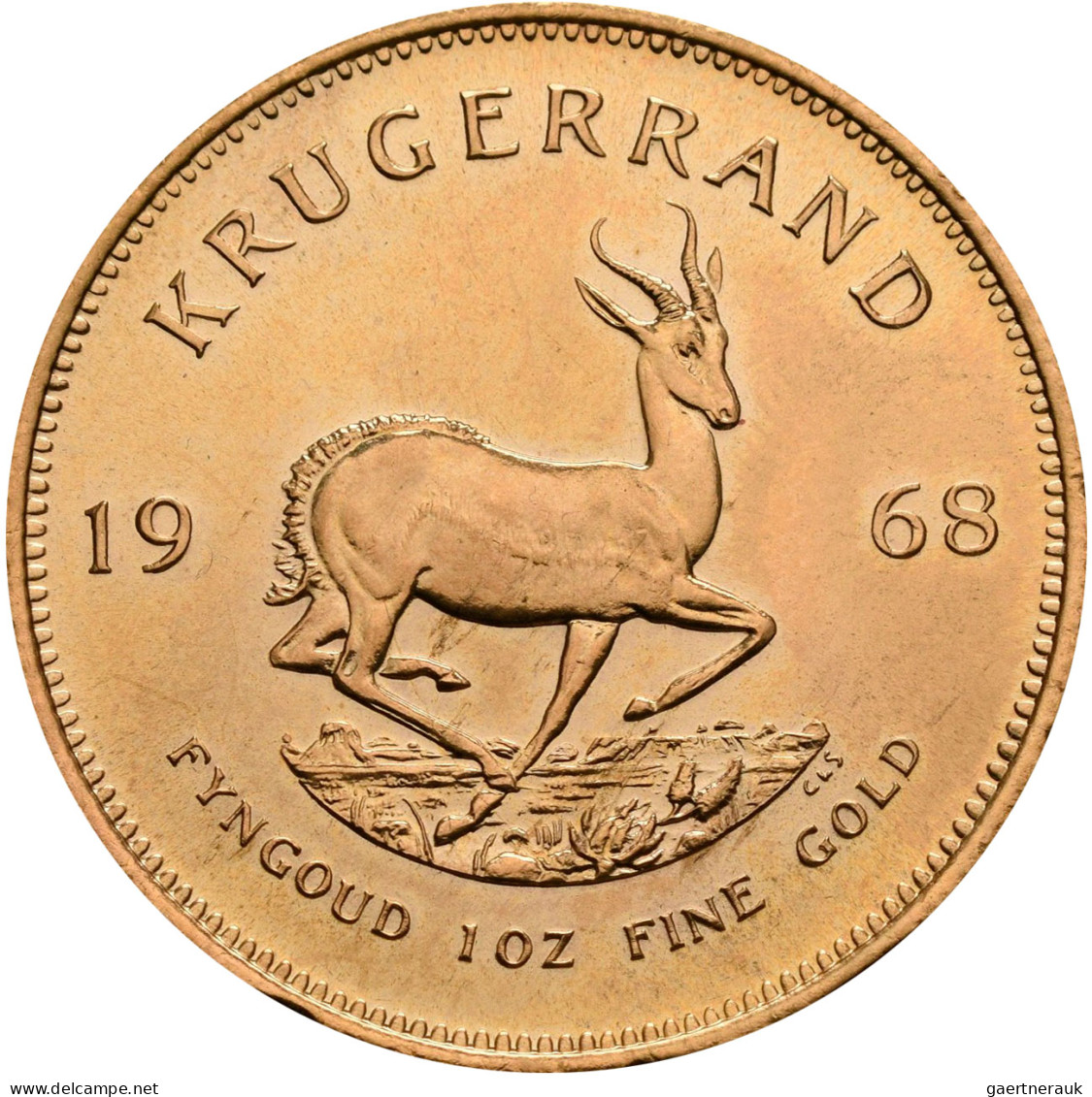 Südafrika - Anlagegold: Lot 2 Goldmünzen: Krügerrand 1968 +1971. Je 1 OZ Fine Go - Südafrika