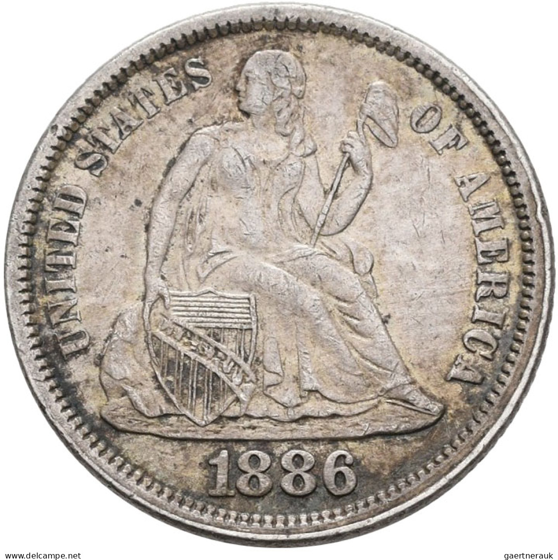 Vereinigte Staaten Von Amerika: 1 Silber Dime 1886, KM A92; Fast Vorzüglich. - Andere & Zonder Classificatie