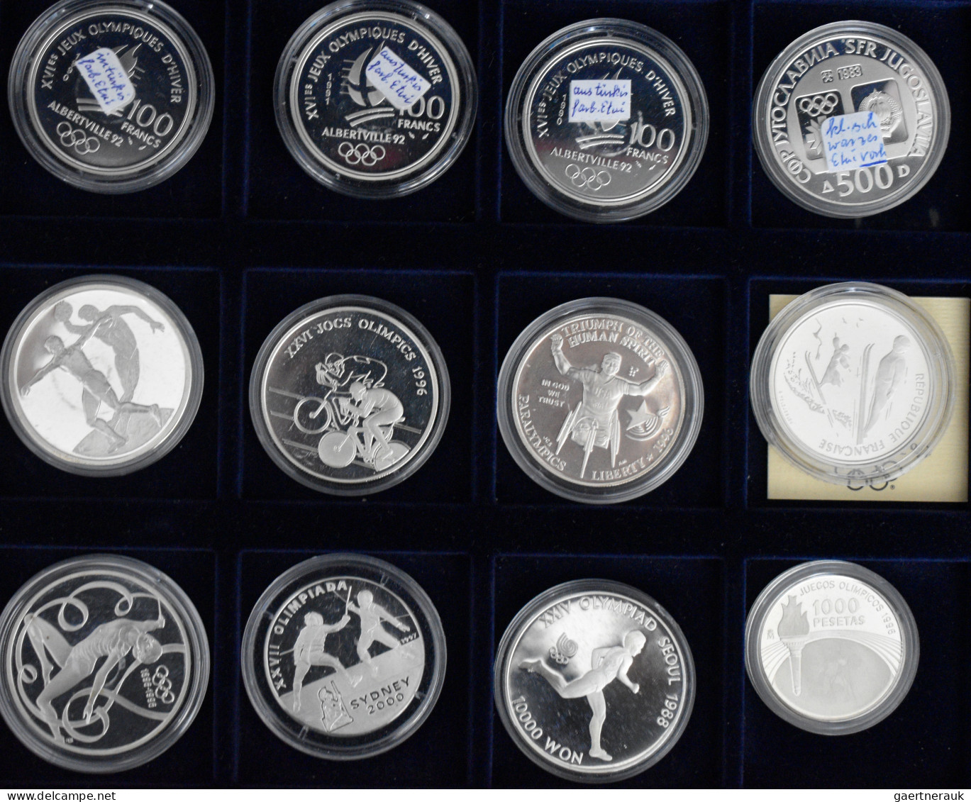 Alle Welt: Sport Auf Münzen: 3 Lindnerboxen Mit 60 Münzen Sowie Eine Edle Münzen - Sonstige & Ohne Zuordnung