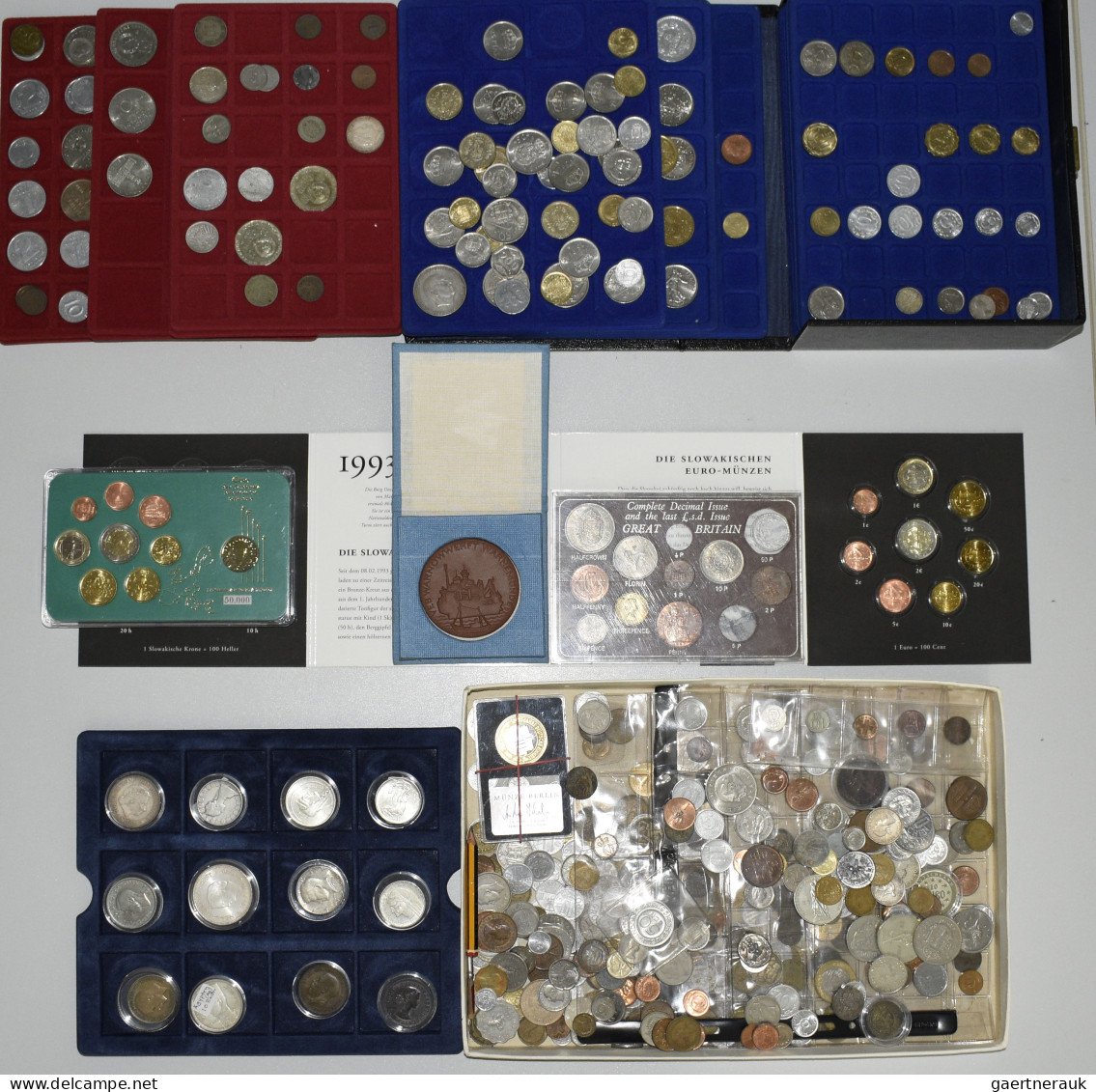 Alle Welt: Fundgrube: Nachlass-Partie Kursmünzen; Meist 20. Jhd.; Meist Kupfer-N - Autres & Non Classés