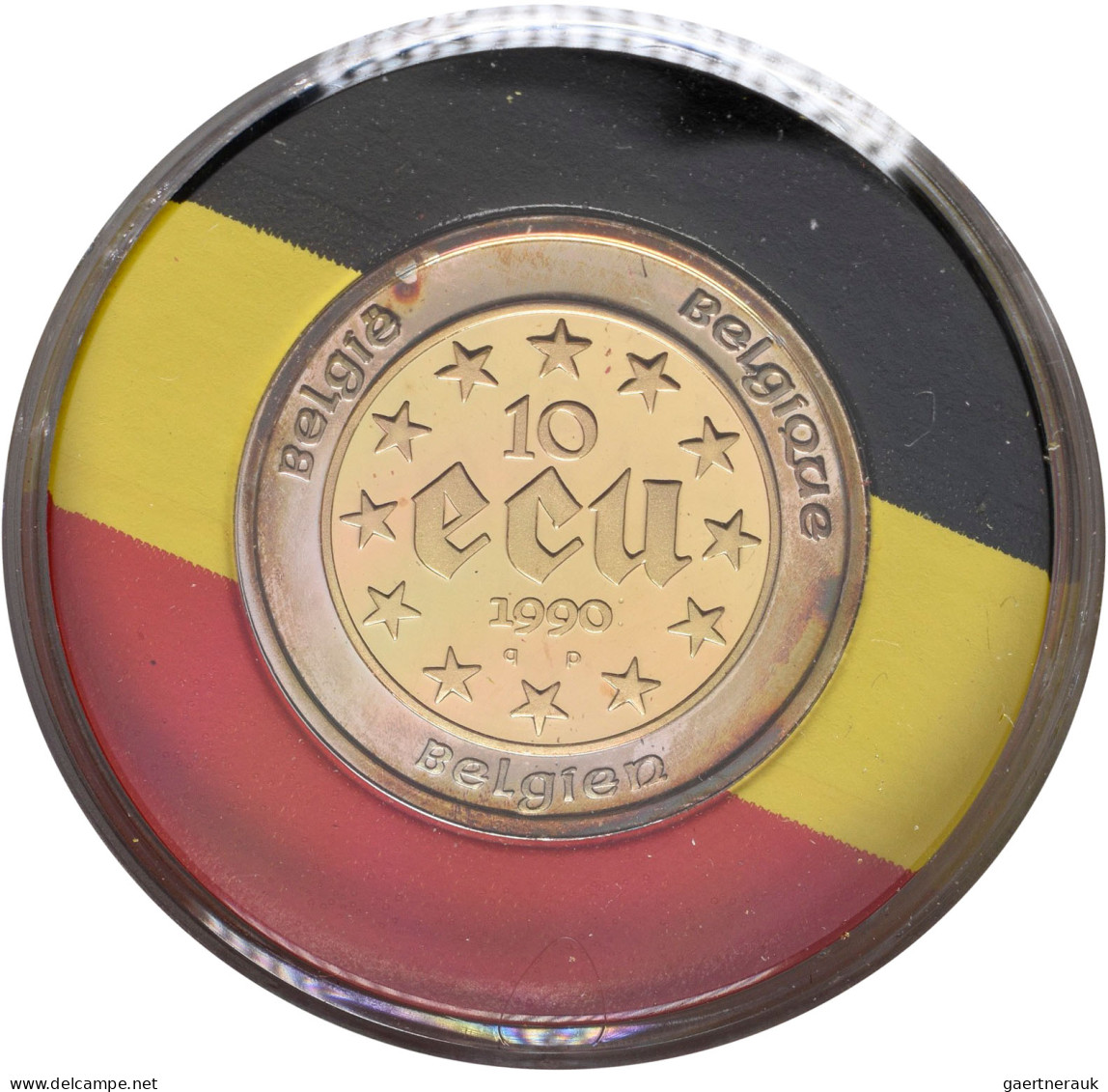 Belgien: Baudouin I. 1951-1993: 10 Ecu + 20 Ecu 1990, 60. Geburtstag. Bimetall, - Autres & Non Classés