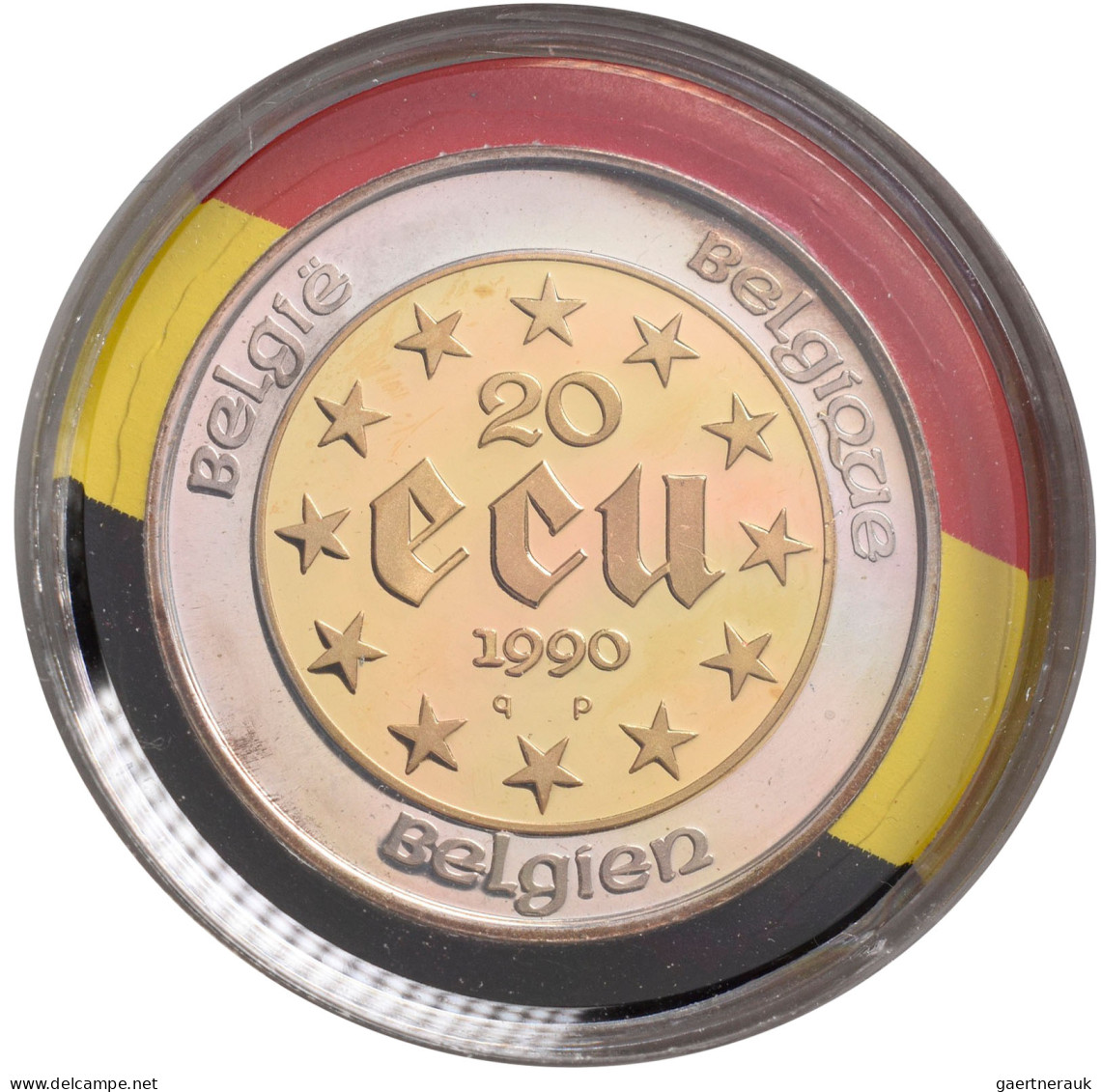 Belgien: Baudouin I. 1951-1993: 10 Ecu + 20 Ecu 1990, 60. Geburtstag. Bimetall, - Andere & Zonder Classificatie