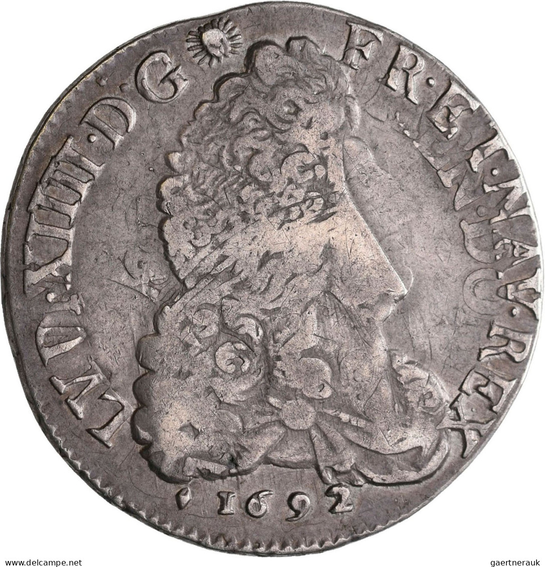 Frankreich: Louis XIV. 1643-1715: ½ Ecu 1692 Aux 8 L, Mint Mark Ampersand (&) - - Altri & Non Classificati