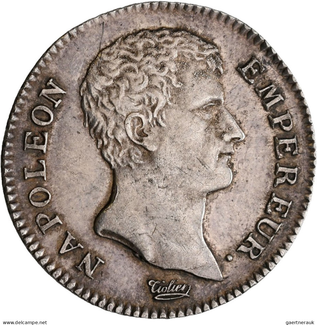 Frankreich: Napoleon I. 1804-1814: 1 Franc An 13 (1804/1805) A, Paris. 4,98 G. K - Ohne Zuordnung