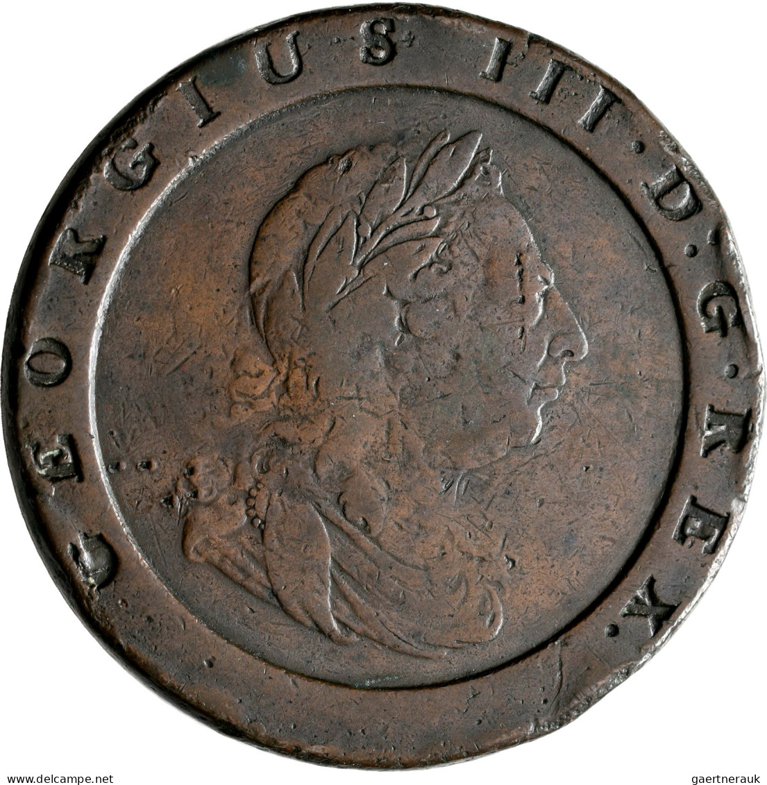 Großbritannien: Georg III. 1760-1820: Cartwheel Twopence 1797. 56,6 G. KM# 619. - Sonstige & Ohne Zuordnung
