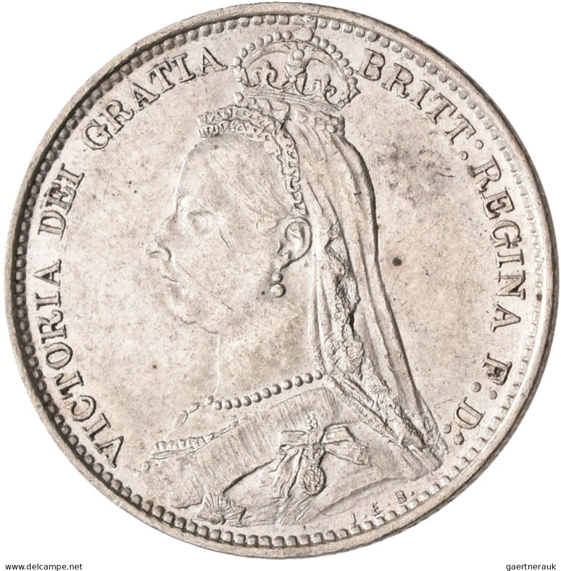 Großbritannien: Victoria 1837-1901: Kleines Lot Mit 6 Pence 1887 (KM# 757, Vz); - Other & Unclassified