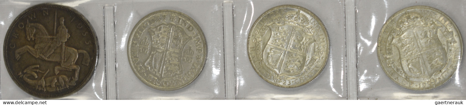 Großbritannien: Georg V. 1910-1936: Lot Mit 3 X ½ Crown (1921, 1923 Und 1930 - S - Autres & Non Classés