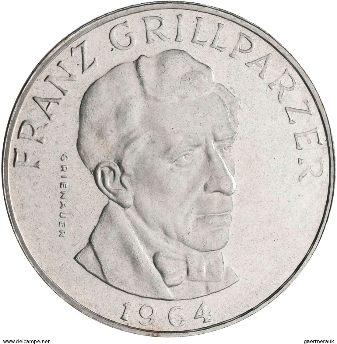 Österreich: 25 Schilling 1964: Fehlprägung Franz Grillparzer Mit 9 Wappen Und We - Autriche