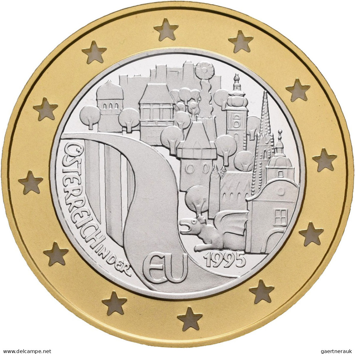 Österreich: 500 ATS 1995 EU-Beitritt. Bimetall (Gold/Silber). KM# 3023. Wie Vera - Oesterreich