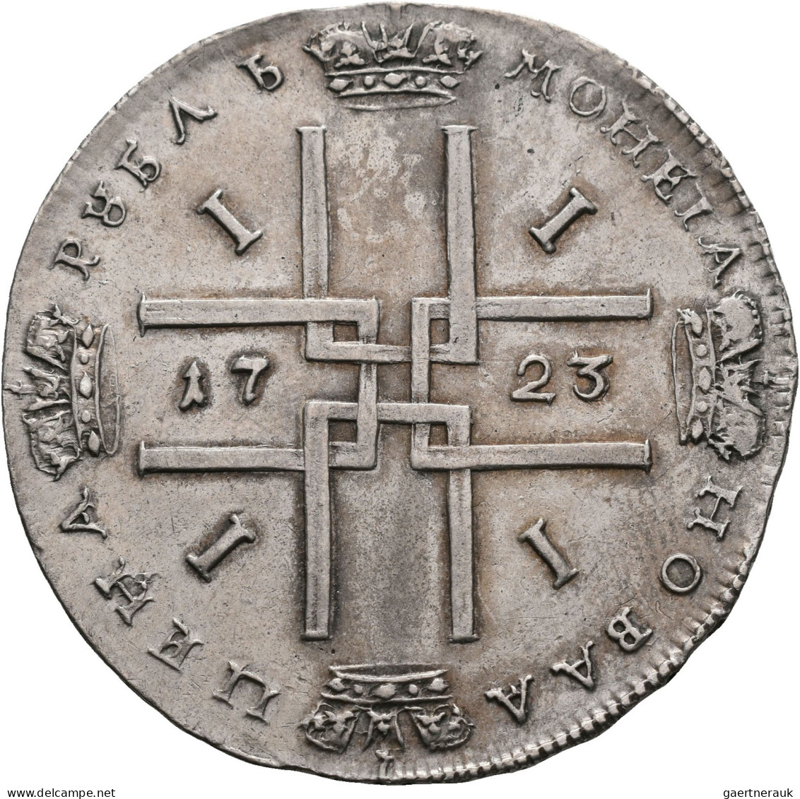 Russland: Peter I., Der Große 1682-1725: Rubel 1723 Moskau, 28,86 G, Davenport 1 - Russland