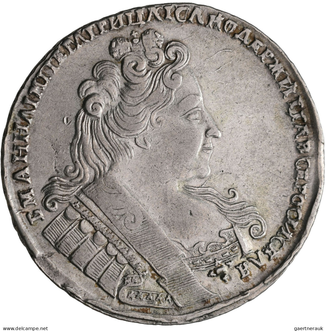 Russland: Anna 1730-1740: Rubel 1732, Moskau; 25,48 G, Davenport 1670; Henkelspu - Russia