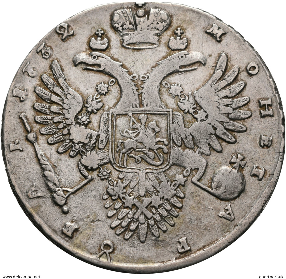 Russland: Anna 1730-1740: Rubel 1732, Moskau; 25,48 G, Davenport 1670; Henkelspu - Russia