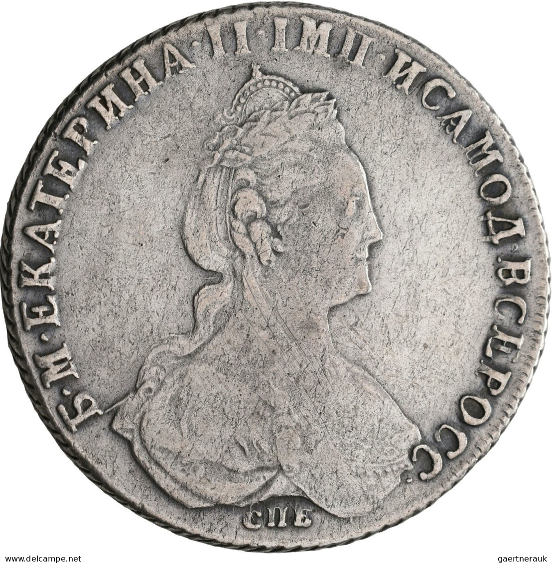 Russland: Katharina II. 1762-1796: Rubel 1780 St. Petersburg; 22,68 G, Davenport - Russia