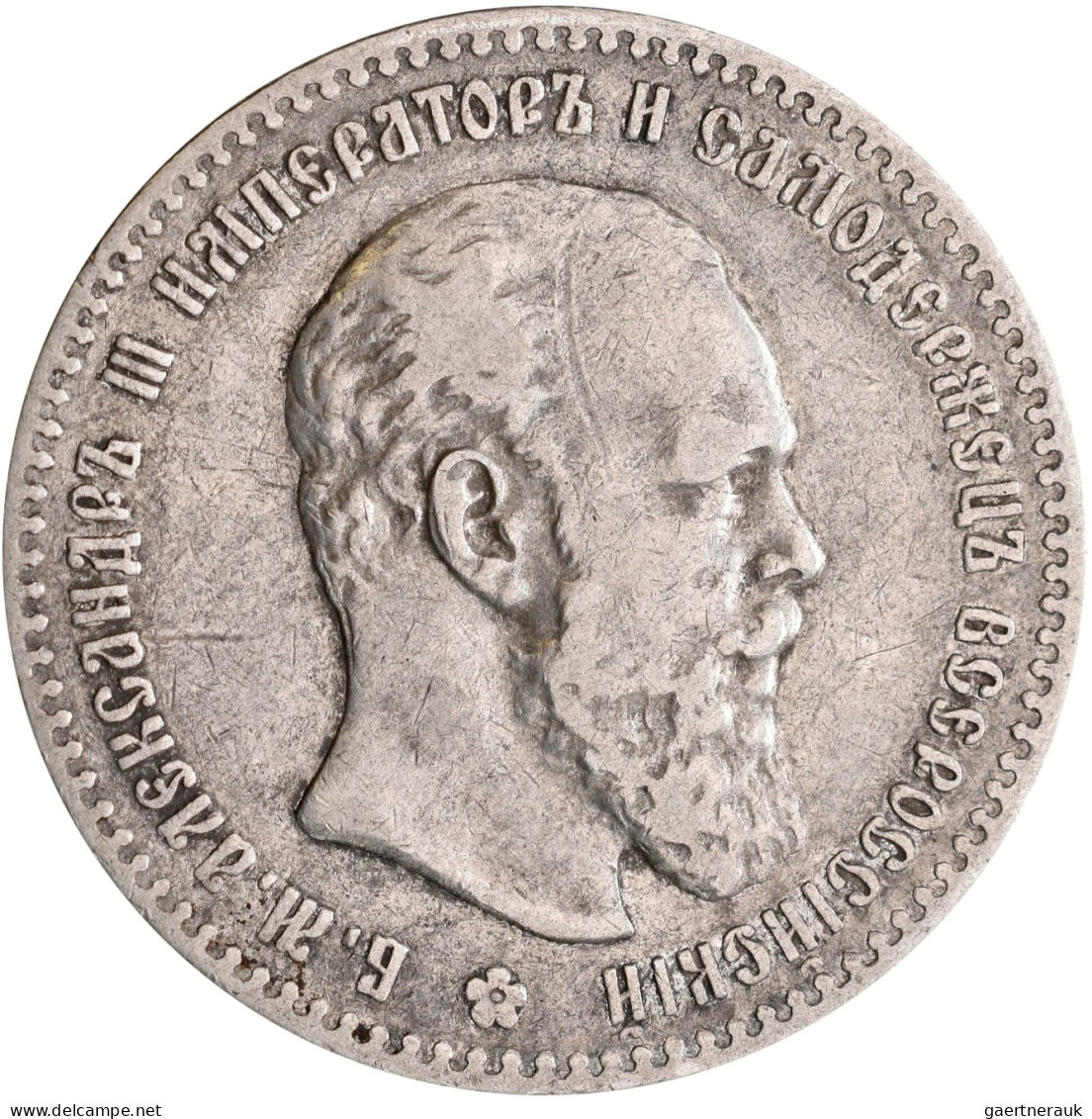 Russland: Alexander III. 1881-1894: Rubel 1891, St. Petersburg, АГ. KM# Y 46, Bi - Russie