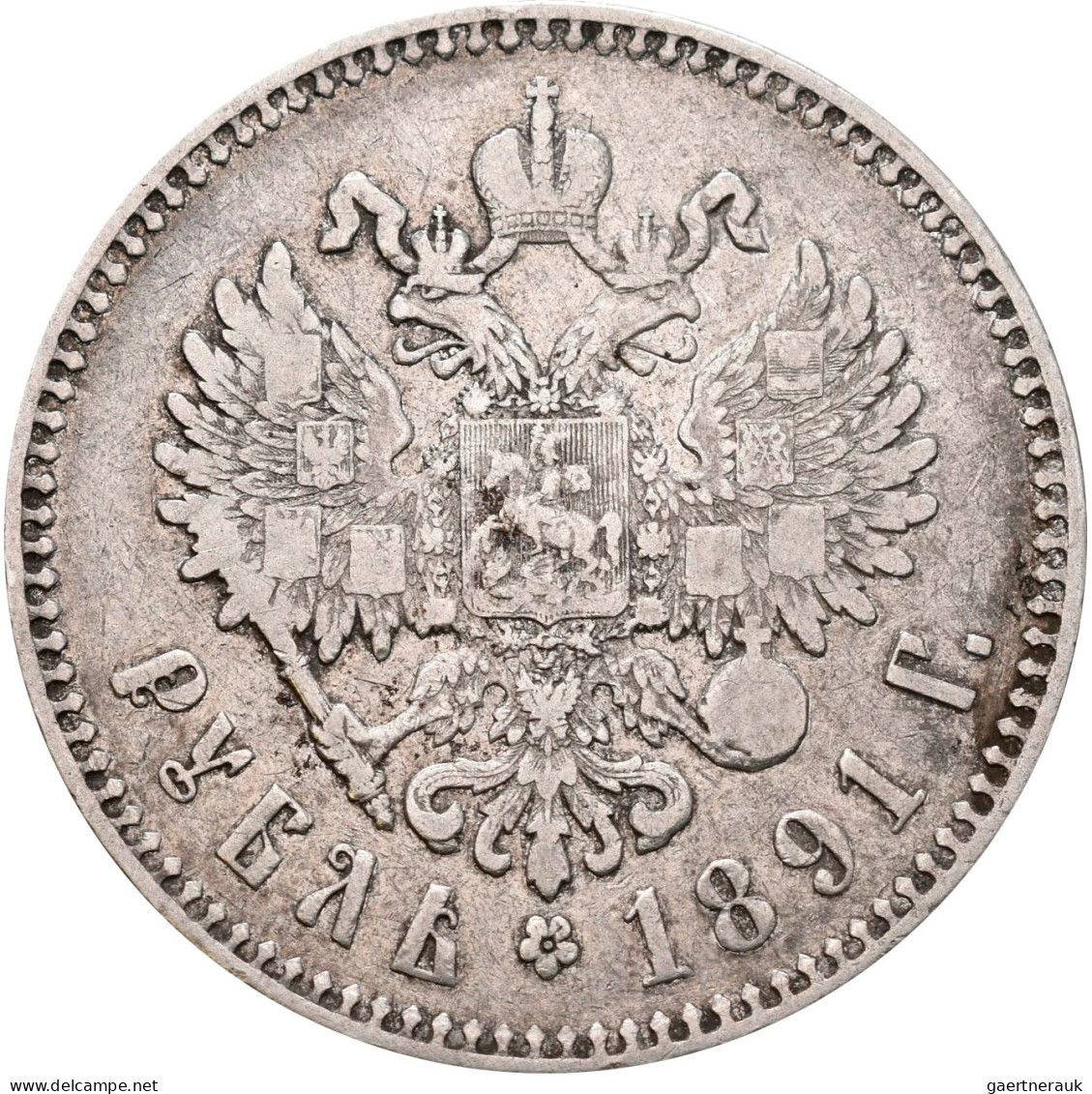 Russland: Alexander III. 1881-1894: Rubel 1891, St. Petersburg, АГ. KM# Y 46, Bi - Russie