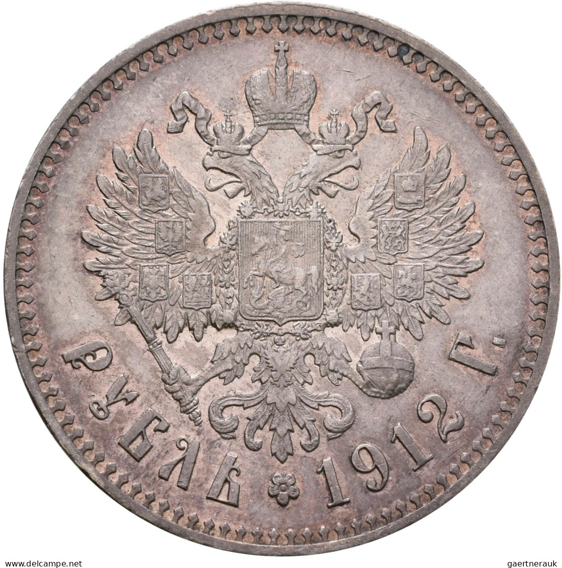 Russland: Nikolaus II. 1894-1917: Rubel 1912 (ЭБ) St. Petersburg. KM# Y 59.3, Bi - Russie