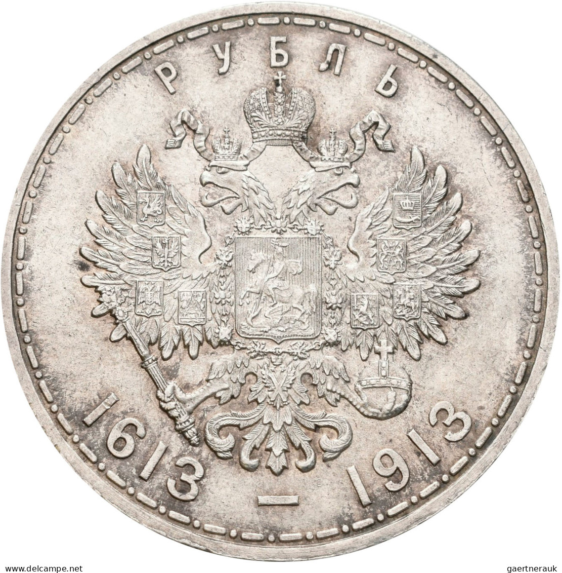 Russland: Nikolaus II. 1894-1917: Rubel 1913, 300 Jahre Haus Romanov, KM# Y 70, - Russie