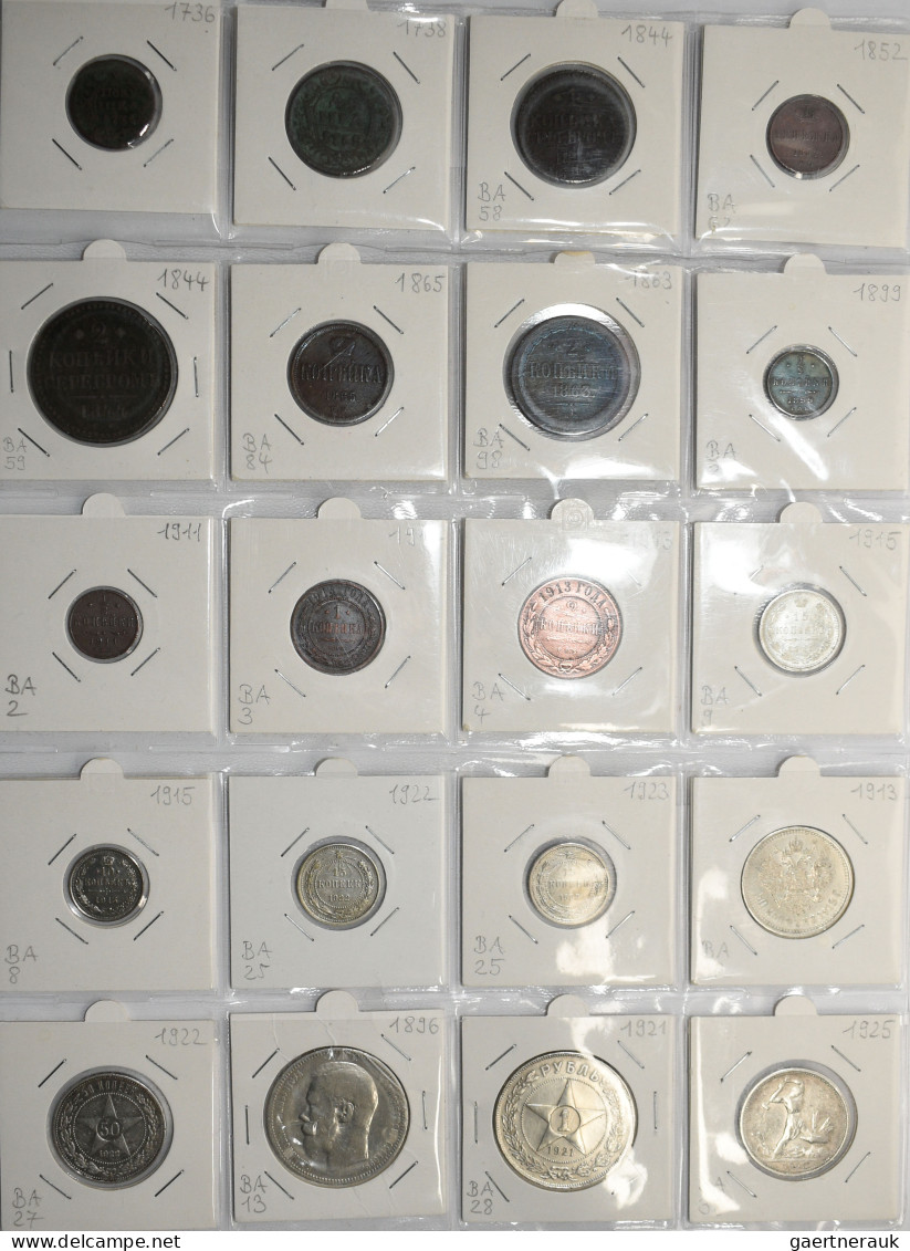 Russland: Interessantes Lot Von Insgesamt 37 Münzen In Silber Und Kupfer; U.a. 1 - Russia