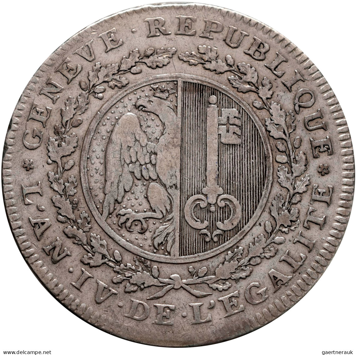 Schweiz: Genf: 12 Florins Und 9 Sols 1795, Genf;29,9 G; HMZ 2-339h, Kratzer, Seh - Sonstige & Ohne Zuordnung