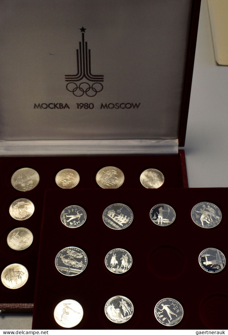 Sowjetunion: Olympische Spiele Moskau 1980: 15 X 5 Rubel Sowie 10 X 10 Rubel Ged - Russie