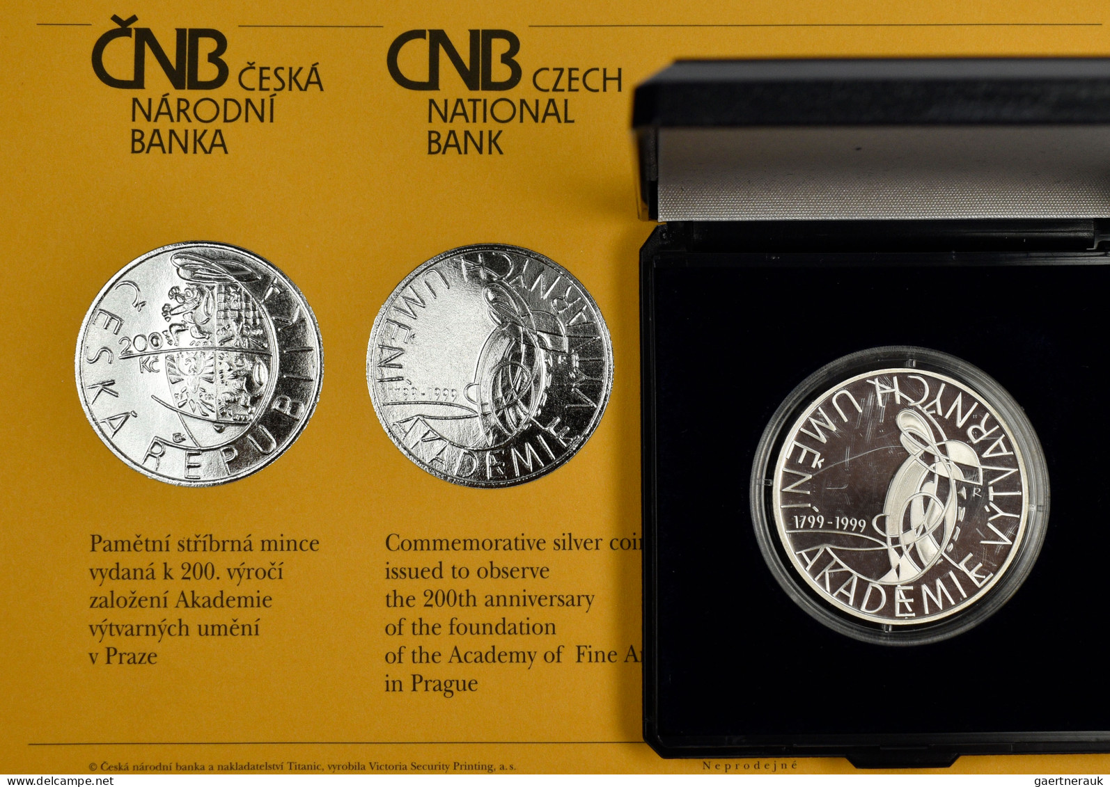 Tschechien: 200 Kc 1999 - 200 Kč 1999 200 Jahre Akademie Der Bildenden Künste / - Tschechische Rep.