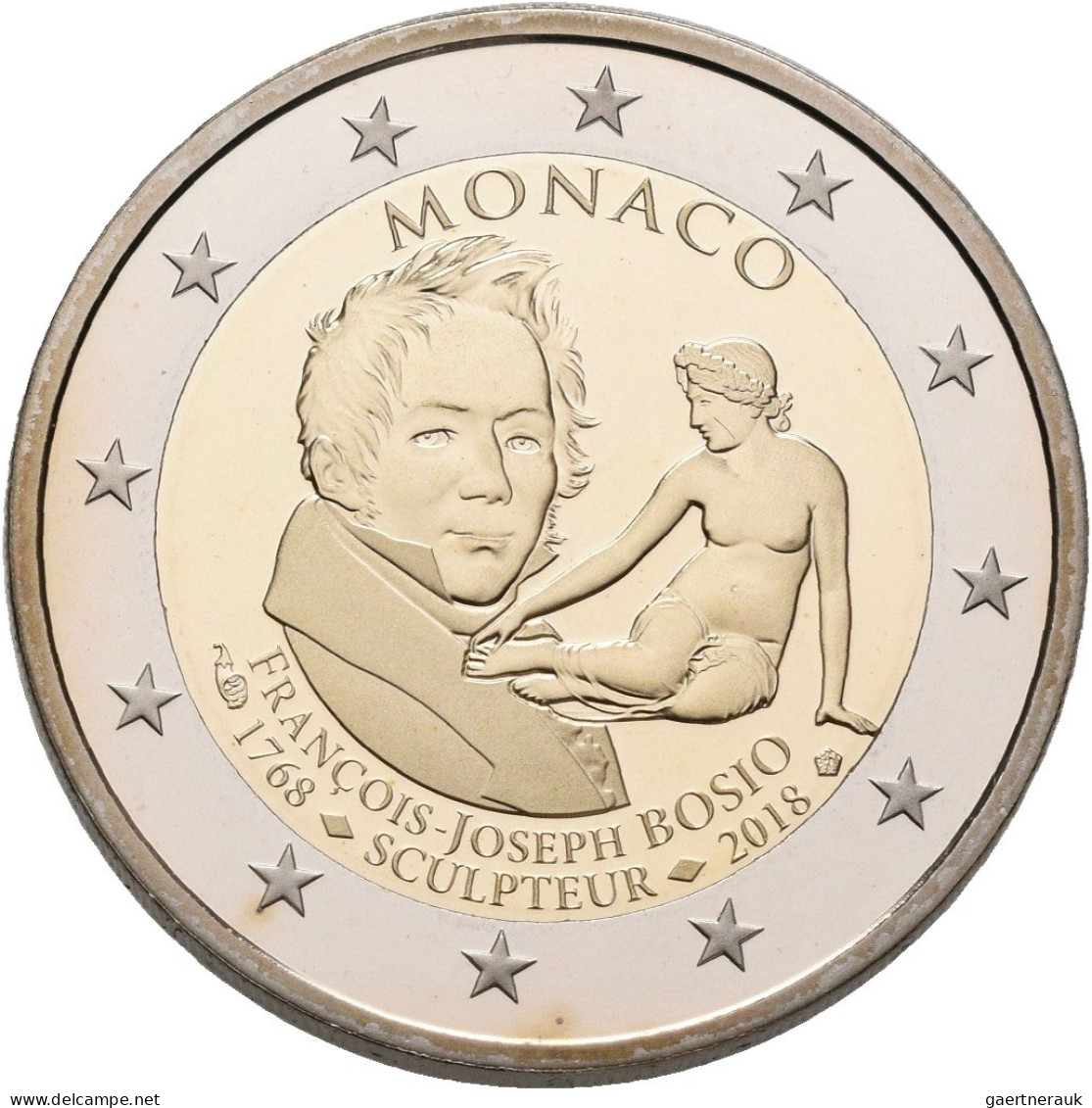 Monaco: Albert II. 2005-,: 2 Euro 2018, 250. Todestag Francois Bossio (Francois- - Monaco