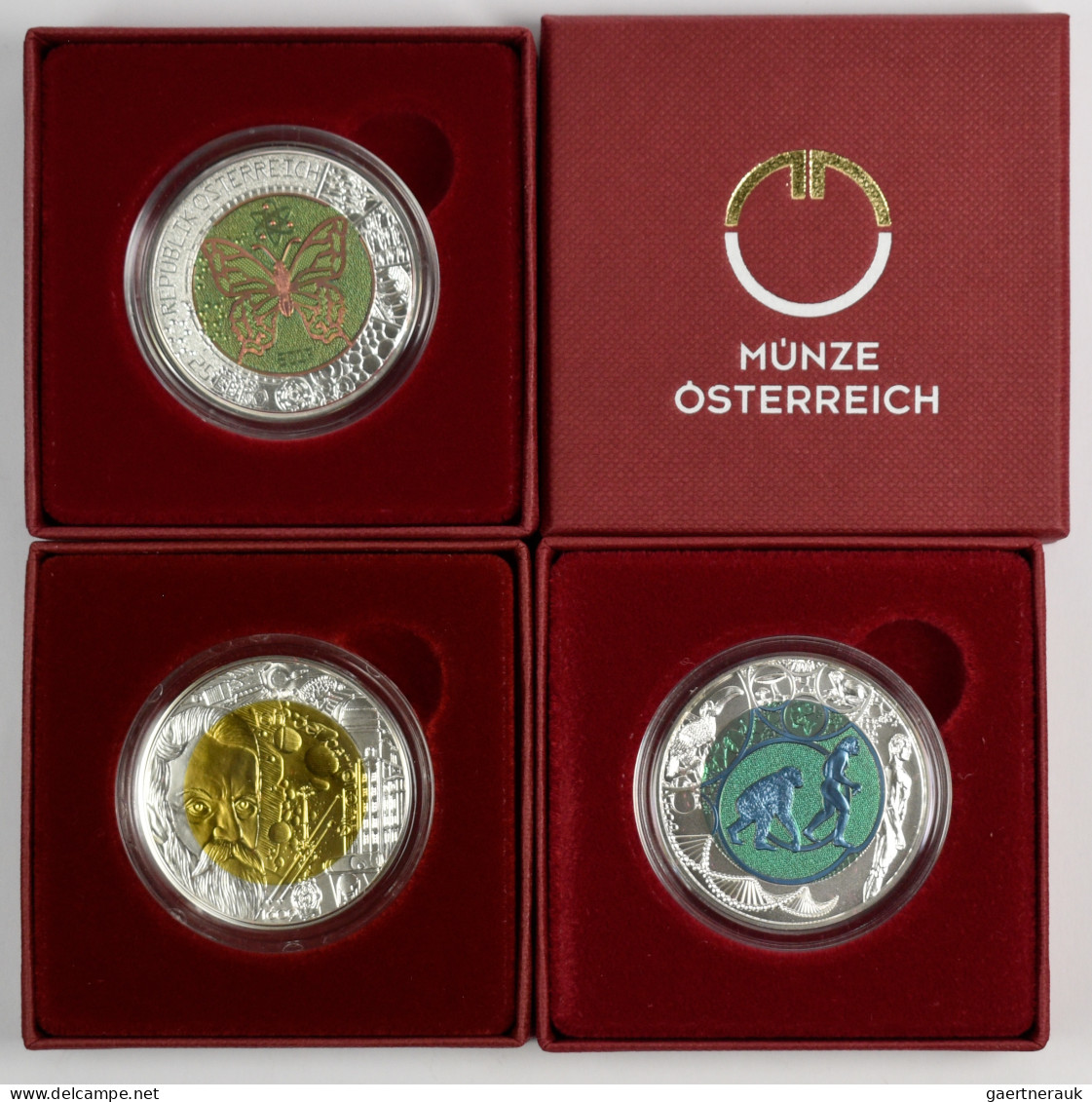 Österreich: Lot 3 X 25 Euro Der Jahre 2009 Astronomie, 2014 Evolution Sowie 2017 - Oostenrijk