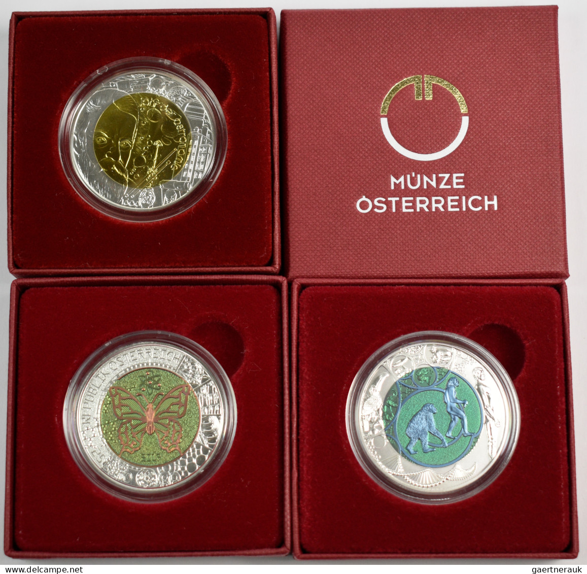 Österreich: Lot 3 X 25 Euro Der Jahre 2009 Astronomie, 2014 Evolution Sowie 2017 - Austria