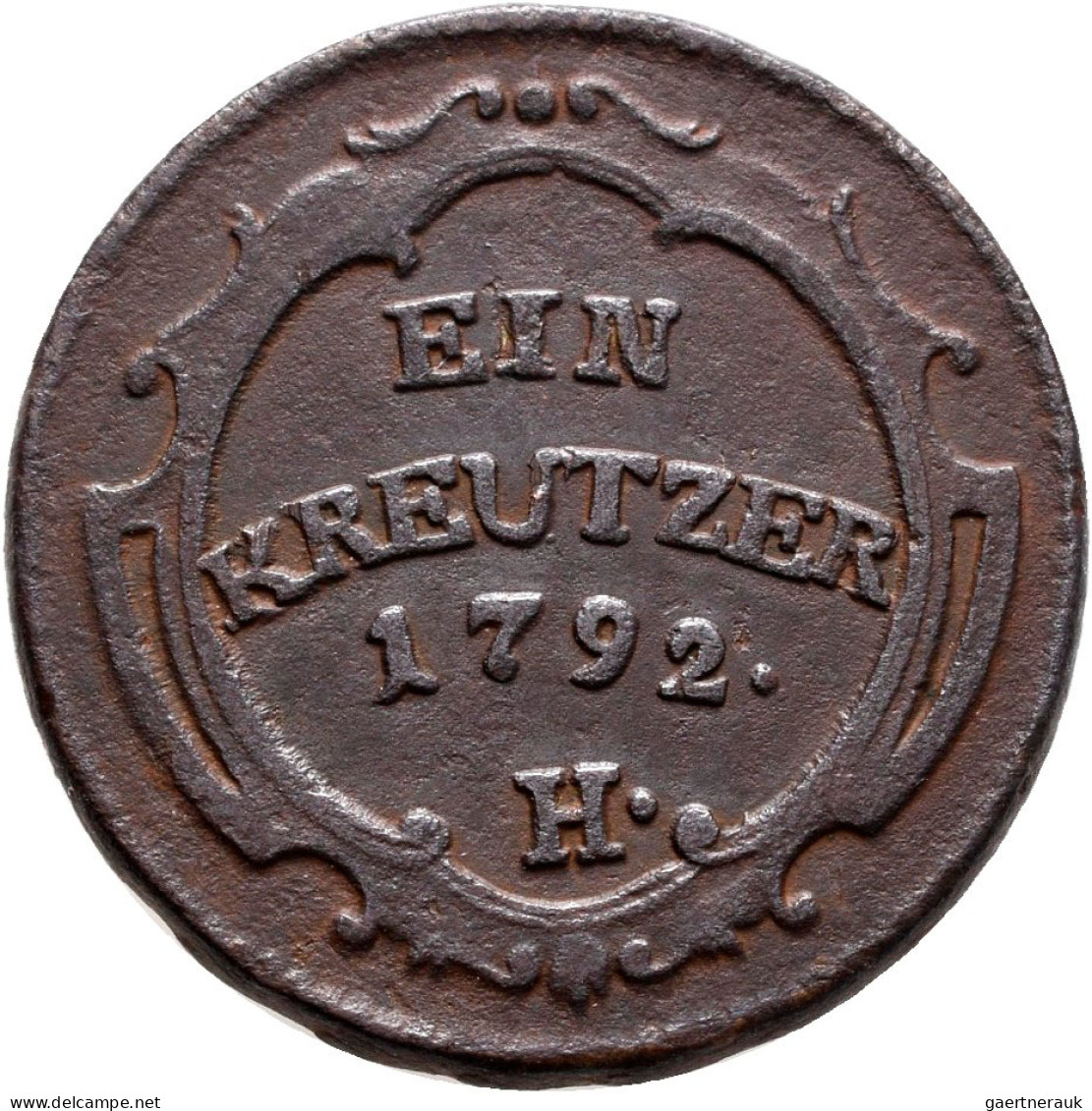 Haus Habsburg: Leopold II. 1790-1792: 1 Kreuzer 1792 H, Günzburg; 7,64 G, Herine - Andere - Europa