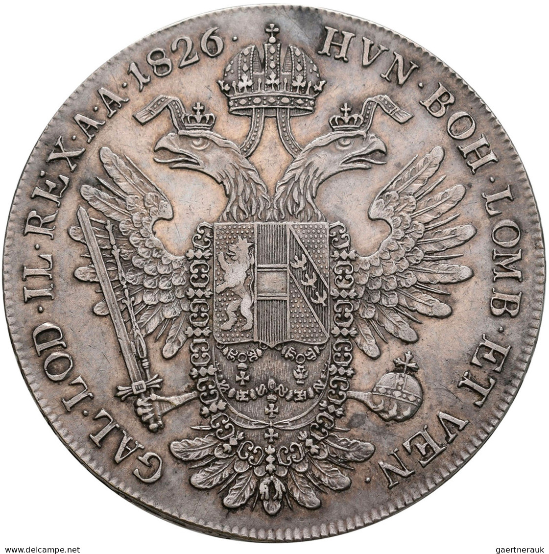 Haus Habsburg: Franz II. (I.) 1792-1806-1835: Taler 1826 A, Wien, 28,06 G; Frühw - Altri – Europa