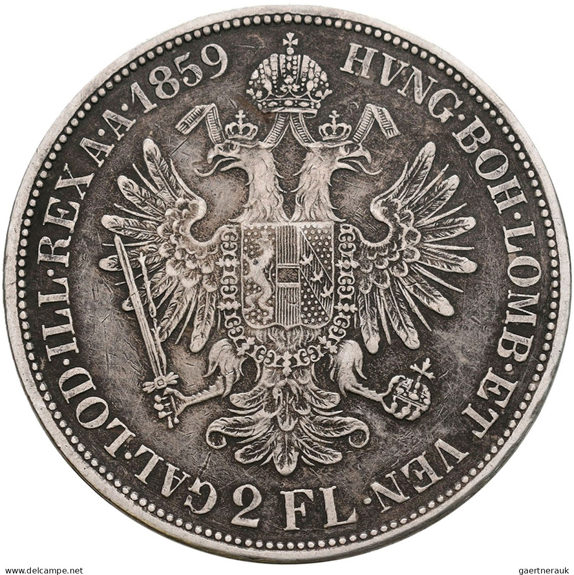 Haus Habsburg: Franz Joseph I. 1848-1916: 2 Florin 1859 B, Kremnitz; Frühwald 13 - Andere - Europa