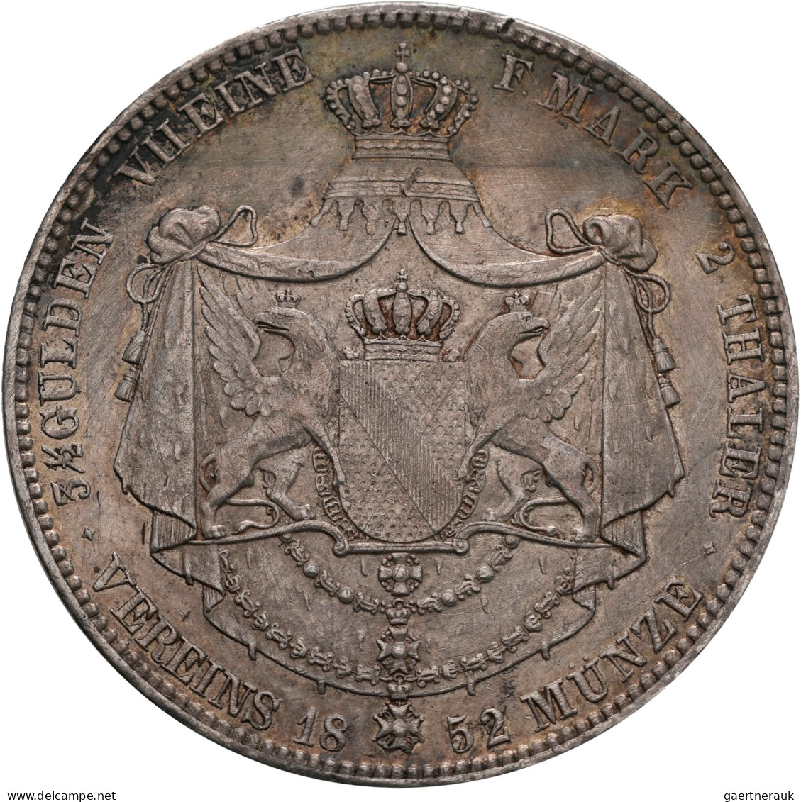 Baden: Karl Leopold Friedrich 1830-1852: Vereinsdoppeltaler 1852 (3½ Gulden 2 Th - Sonstige & Ohne Zuordnung